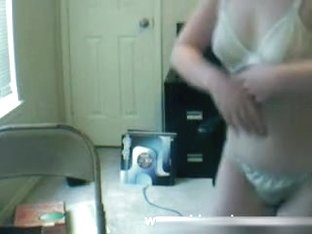 Cute Brunette Hair Hair In Underwear Teases And Plays Around