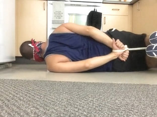 Hogtied Jock Gagged with a Tennis Ball