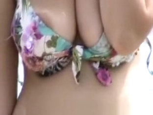 Exposed nipple at beach