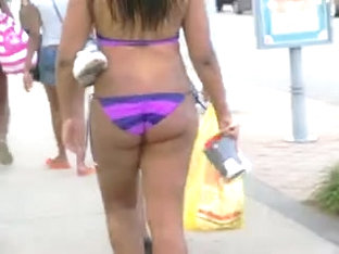 Chubby Black Beach Butt Slut In Bikinni