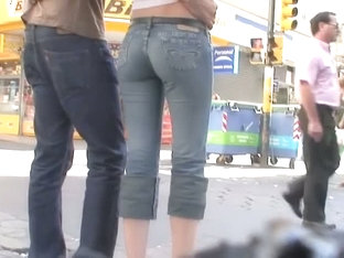 Blonde Babe In Street Candid Video