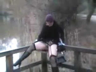 Crazy girl tries to sit on a pole