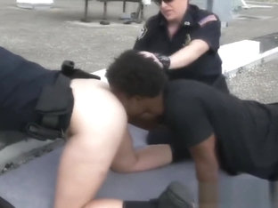 Redhead Cop Sucks A Big Black Cock