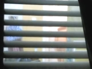 Window Hidden Cam Show With Nude Teen Girl Walking Around