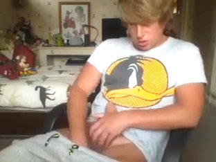 Bedroom Twink Boy Jerks Off and Cums