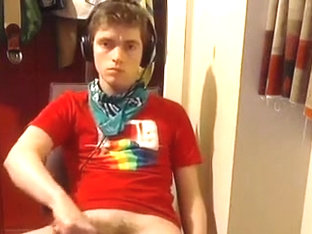 Twink scout jacks off and cums