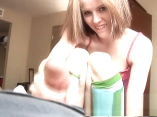 Tight-bodied young cutie loves to play with this guy's massive boner