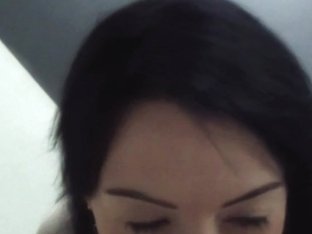 Ella in girl gives one of public blowjobs on a parking lot