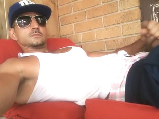 Playing with my semi hard cock