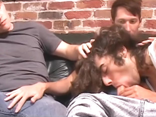 Taking turns in twink threesome - Factory Video