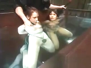 Two Bound Lesbians Gagged Together Gets Sprayed With Water