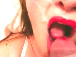 Ultra Close Up Huge Load Cum In Mouth, Slow Motion
