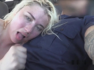 Blonde Deep Throats Cops Cock Outdoors