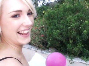 Heavy Chested Pale Siri Teases In Swimming Pool