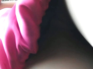 Blonde Slut In A Bus Wearing A Pink Dress Pussy Showing Upskirt