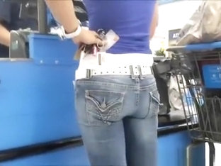 Woman shopping in tight jeans