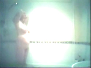 Buxom Blonde Chubster Caught On A Hidden Shower Cam