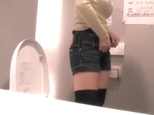 Busty Delightful Jap Screwed After Taking A Good Piss
