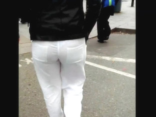 Ass Voyeur 21 - Blue Thong See Through White Pants