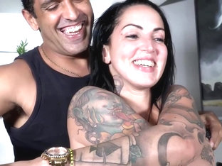 Tattooed brunette, Elisa Sanches is a big titted brunette who likes casual sex and intense orgasms