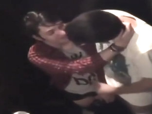 Caught guys having fun in public toilet