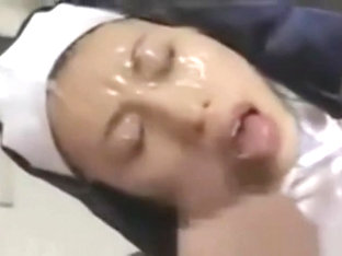 Japanese Teen Nun Does Bukkake