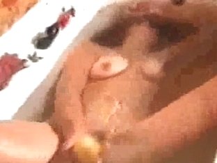 Horny Girlfriend Taking A Bath And Masturbating With A Huge Dildo