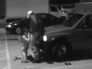 Babe Is On Knees Sucking Cock In The Parking Place In Voyeur XXX