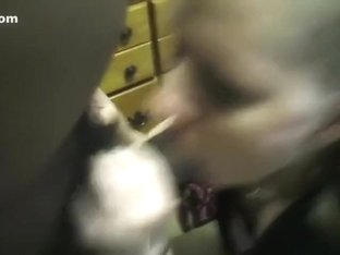 Blond playgirl does it all