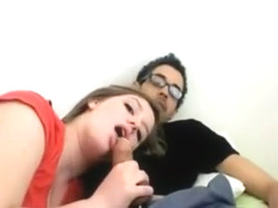 Sweet girl sucking hard cock...