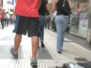 Seductive Tight Jeans Street Ass Candid Video