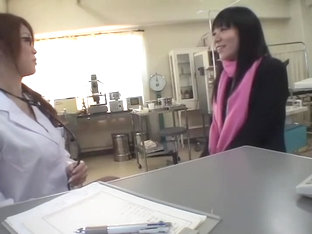 Awesome Japanese dildoed by her female doc during Gyno exam