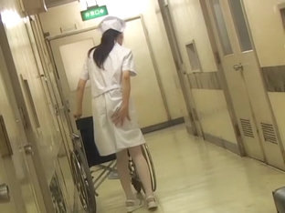 Nurse with wheelchair got her bottom sharked from behind