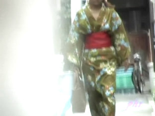 Hot milf in traditional Japanese clothes got boob sharked