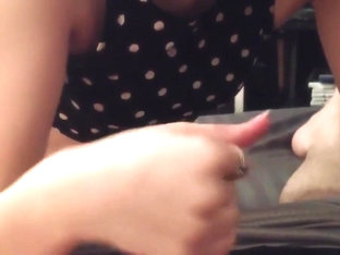 Petite teen girlfriend gives blowjob POV