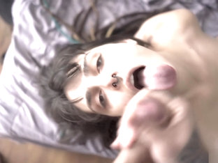 Lazy Fuck and A BIG FACIAL - Amateur Couple Dread Hot