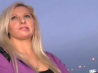 Publicagent: Curvy Blonde Accepts Sex For Money Offer At Bus Stop