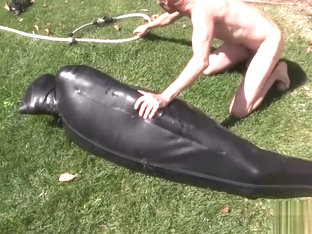 Sleepsack, rubber bondage, breathplay