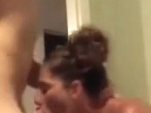 Non-Professional golden-haired babe sucks and swallows