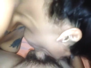 Tattooed Wife Balls Licking And Cock Blowing