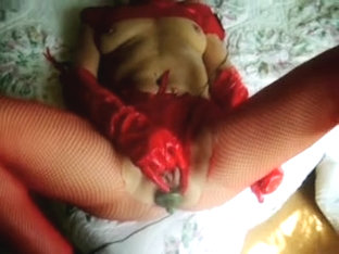 Aged puts on sexy outfit for facial