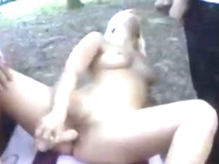 Amateur - Dogging Dildo at Public Park Truck Stop