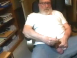 Grandpa playing with his cut cock