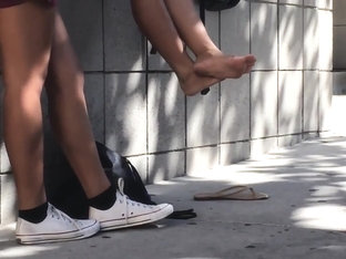 Candid Bare Asian Teen Feet