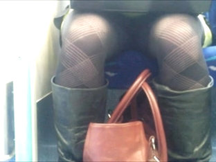 Upskirk patterned tights