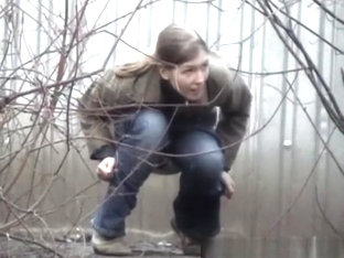 Woman Pees Beyond Shelter