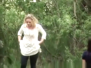 Blonde Pees Outdoor In Nature