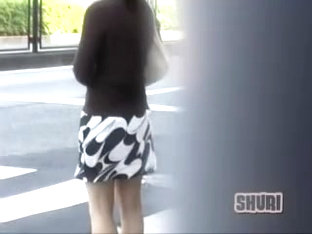 Asian babe skirt sharked while crossing the street