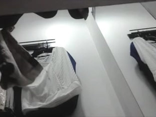 Sexy lingerie milf changing on the voyeur dressing room cam