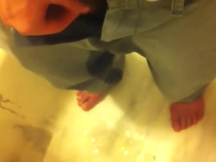 Peeing big clit standing up. Wetting self.